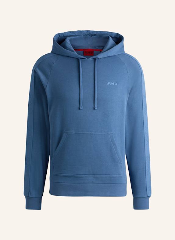 HUGO Loungewear Oberteil TONAL LOGO HOODIE Regular Fit BLAU