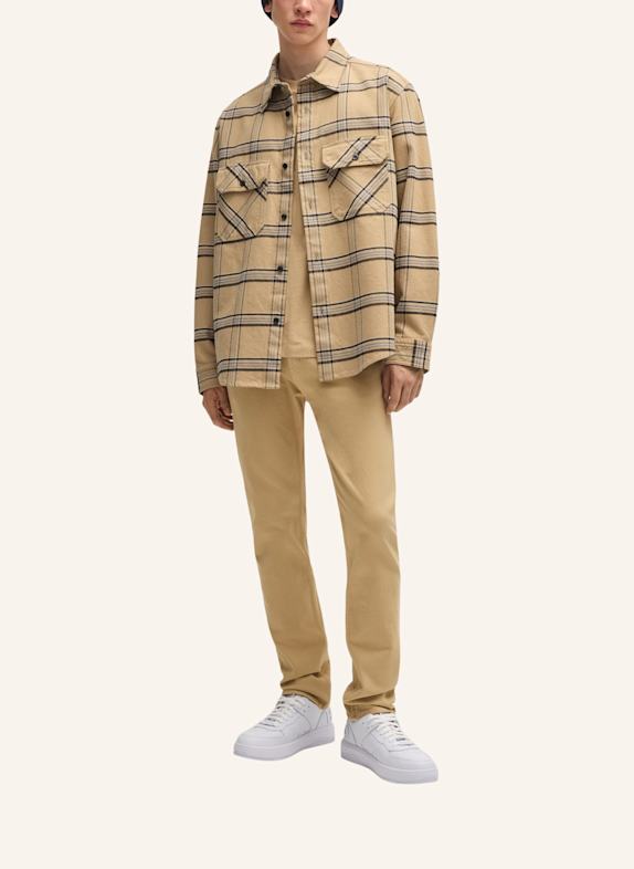 HUGO Business Hemd EBOLT Oversize Fit BEIGE