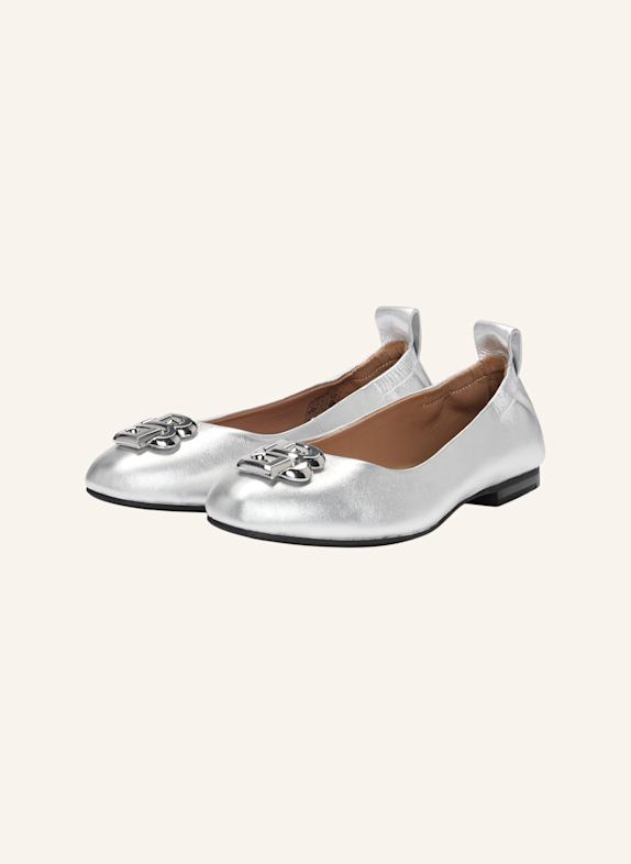 BOSS Flacher Schuh DASY_BALLERINA_LMNBB SILBER