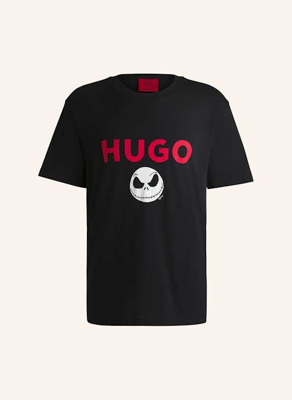 HUGO T-Shirt DIGHTMARE_NBC Relaxed Fit SCHWARZ