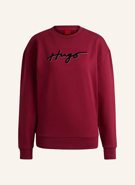 HUGO Sweatshirt EASY CREW_5 Regular Fit ROT