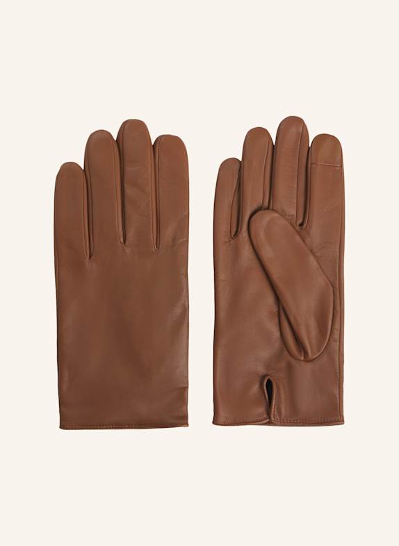 BOSS Lederhandschuhe GLOVE BRAUN