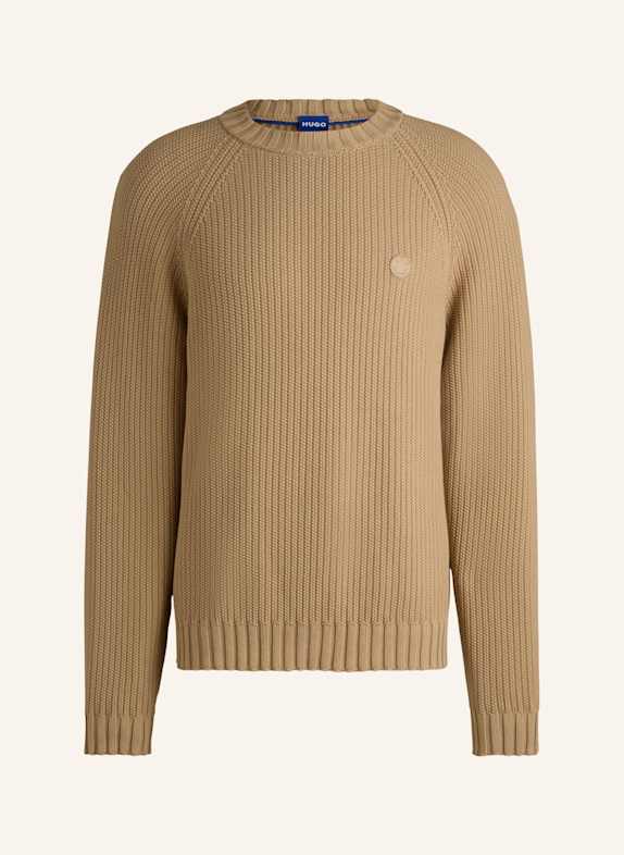 HUGO Pullover SONNI Relaxed Fit BEIGE