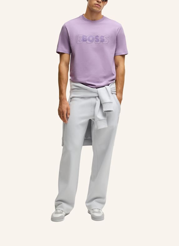 BOSS T-Shirt TEE DROPNEEDLE Regular Fit LILA