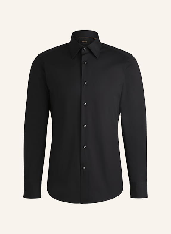 BOSS Business Hemd L-HAYS-KENT-C1-243 Slim Fit SCHWARZ