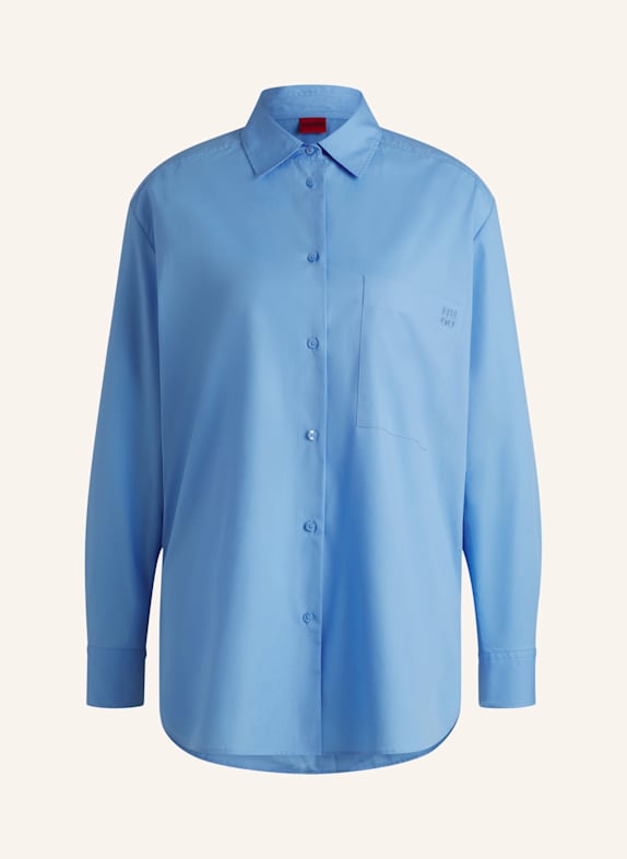 HUGO Business Bluse THE OVERSIZE SHIRT Oversize Fit HELLBLAU