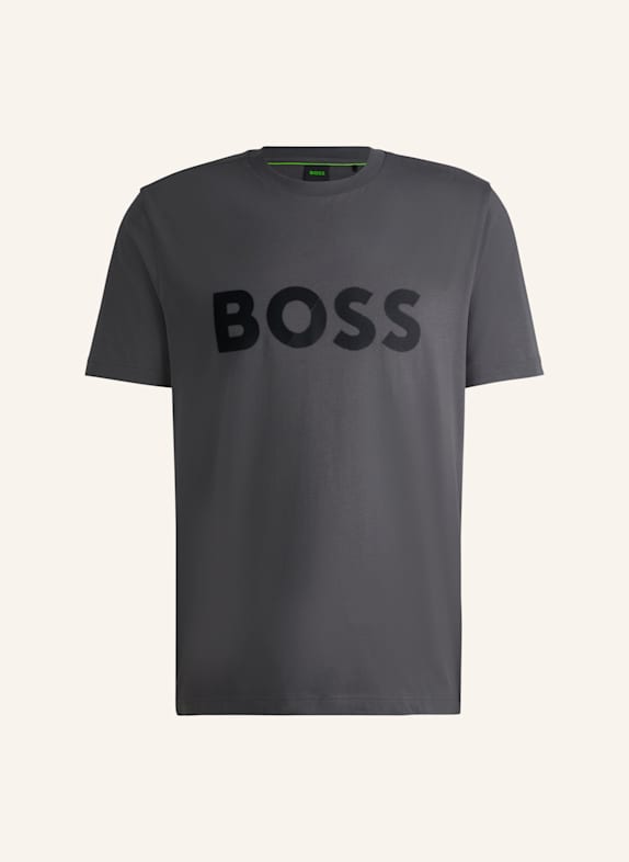 BOSS T-Shirt TEE TAPE LOGO Regular Fit DUNKELGRAU