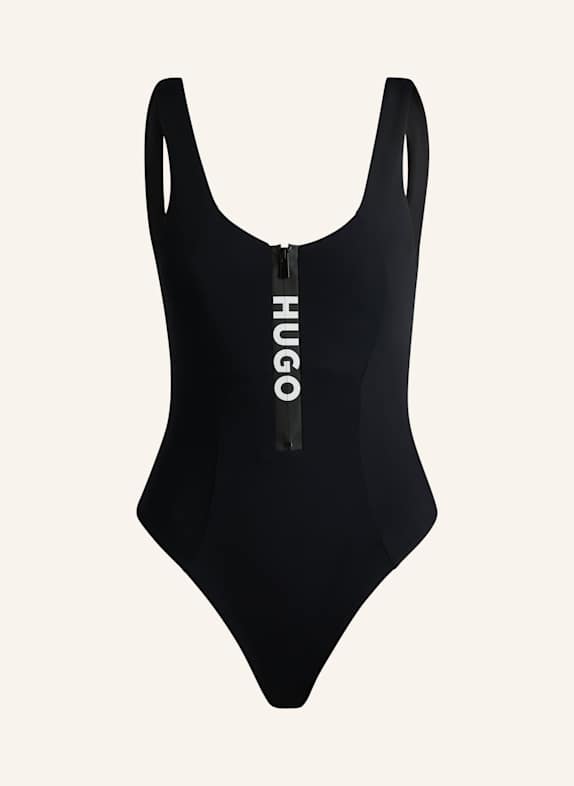 HUGO Badeanzug WAVE SWIMSUIT SCHWARZ