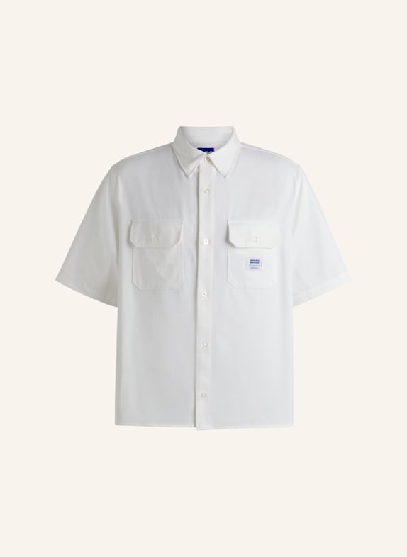 HUGO Casual Hemd EKYNO Oversize Fit WEISS