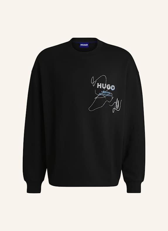 HUGO Sweatshirt NEWCREW SCHWARZ