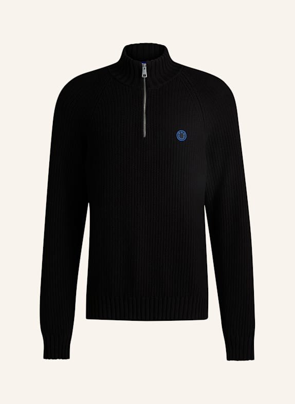 HUGO Strickjacke SELIOH Relaxed Fit SCHWARZ