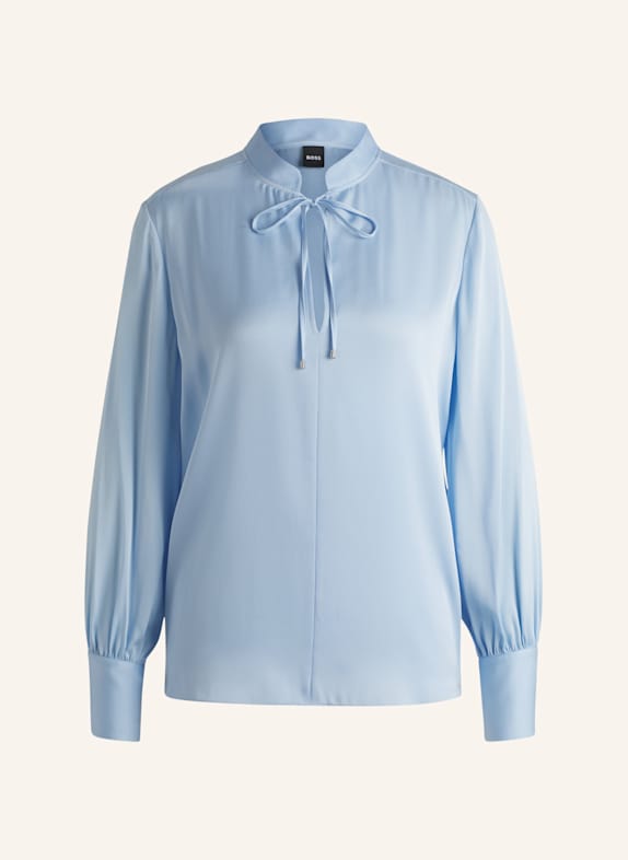 BOSS Business Bluse BARABI Relaxed Fit HELLBLAU