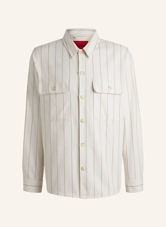 HUGO Casual Hemd ERNIUS Oversize Fit WEISS