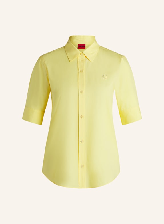 HUGO Business Bluse THE SUMMER SHIRT Regular Fit GELB