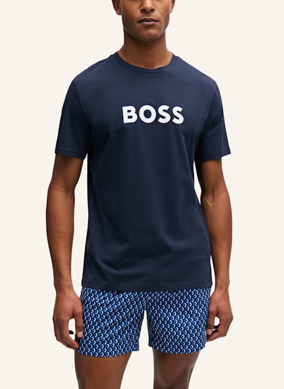 BOSS Strand-Oberteil T-SHIRT RN Regular Fit DUNKELBLAU