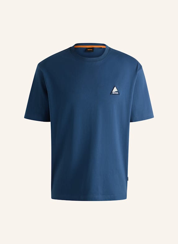 BOSS T-Shirt TE_FISHPATCH Relaxed Fit BLAU