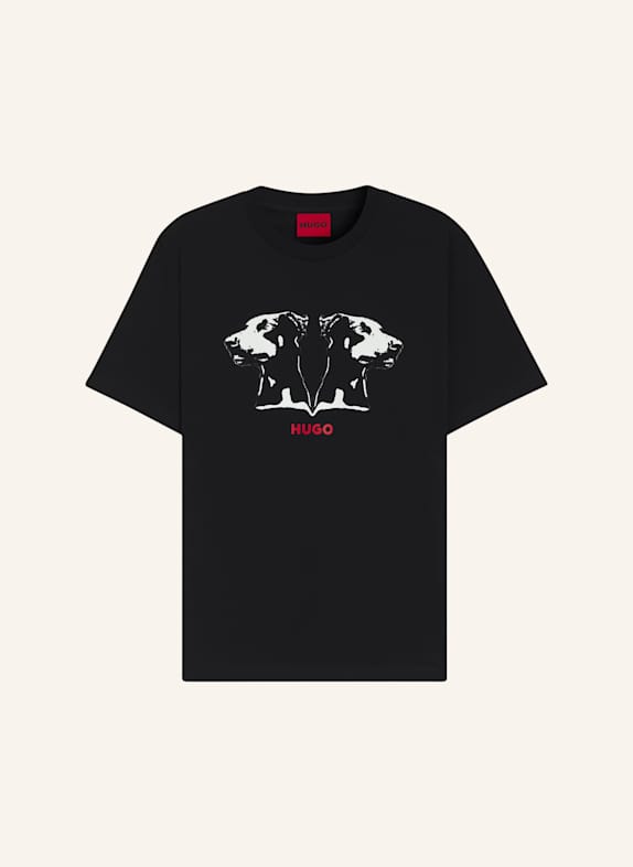 HUGO T-Shirt DOBERO Regular Fit SCHWARZ