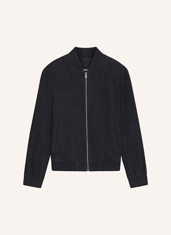 BOSS Lederjacke H-MULLER Regular Fit DUNKELBLAU