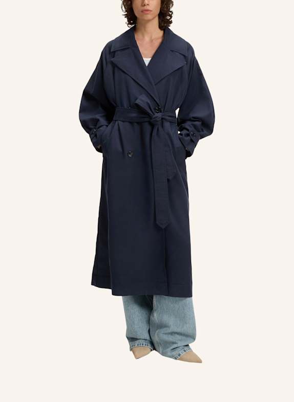 BOSS Klassischer Mantel C_CAMINA Oversize Fit DUNKELBLAU