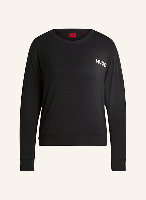 HUGO Pyjama-Oberteil UNITE_LS-SHIRT Relaxed Fit SCHWARZ