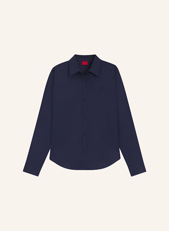 HUGO Hemdbluse THE ESSENTIAL SHIRT DUNKELBLAU