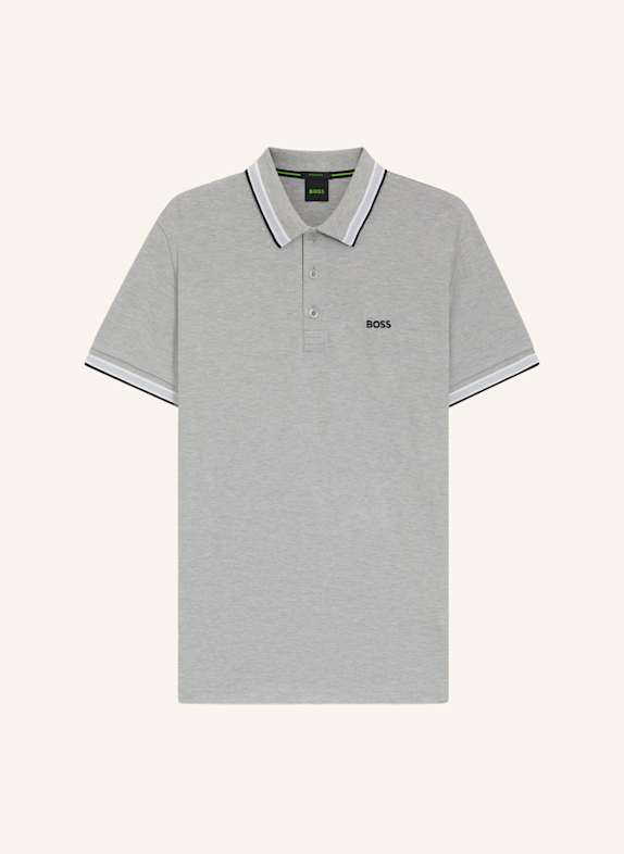 BOSS Piqué-Poloshirt PADDY CURVED Regular Fit SILBER