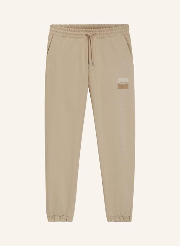 HUGO Casual Hose DUSPLITAN Relaxed Fit BEIGE
