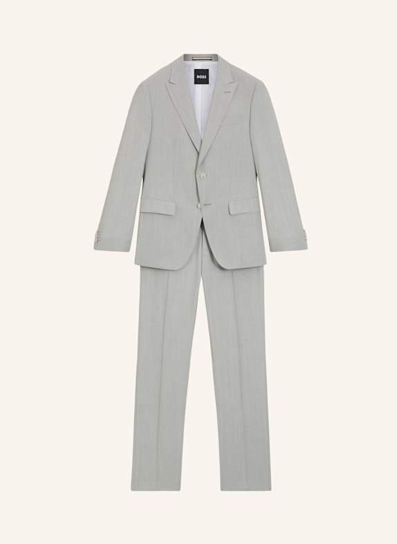 BOSS Business Anzug H-HUGE-2PCS-PEAK-242 Slim Fit SILBER