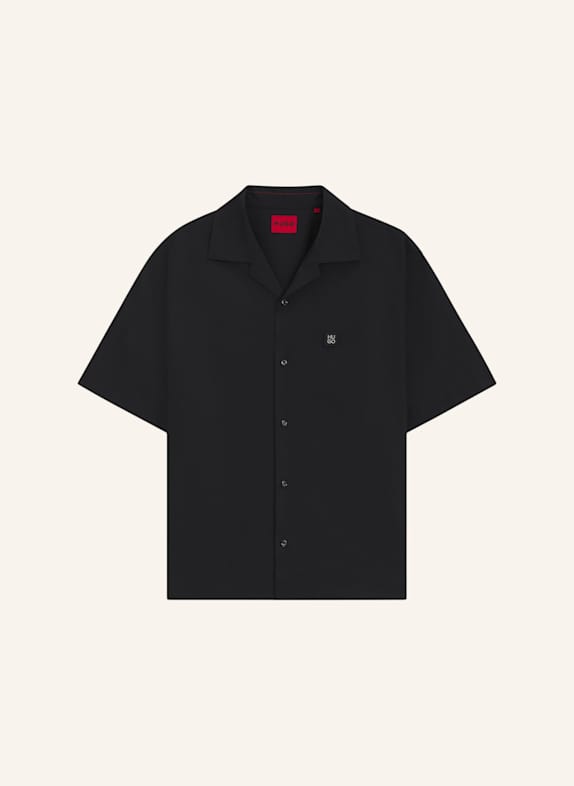HUGO Casual Hemd ESPINO Oversize Fit SCHWARZ