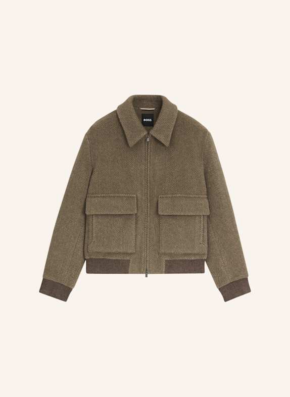 BOSS Klassischer Mantel H-CHARLY-254 Relaxed Fit BRAUN