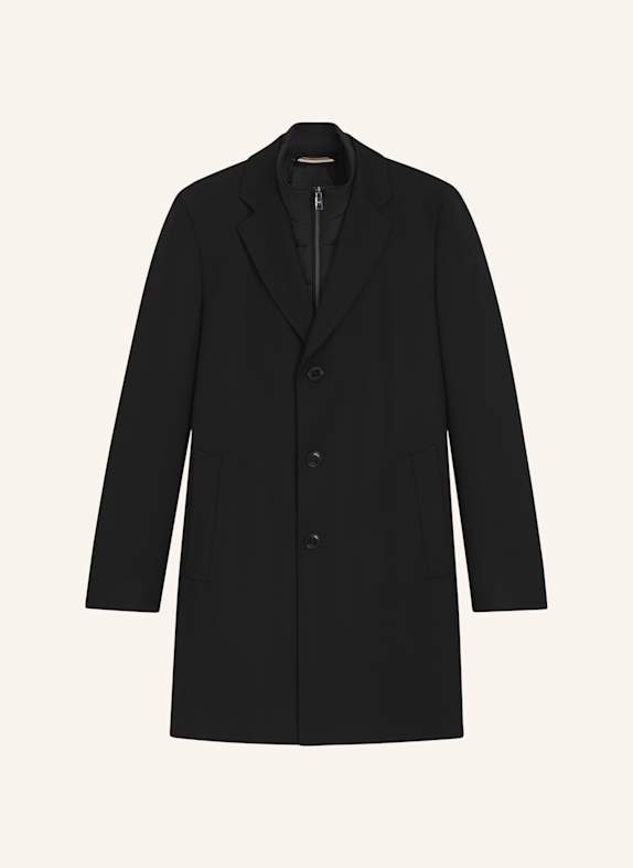 BOSS Klassischer Mantel H-HYDE-BIB-254 Slim Fit SCHWARZ