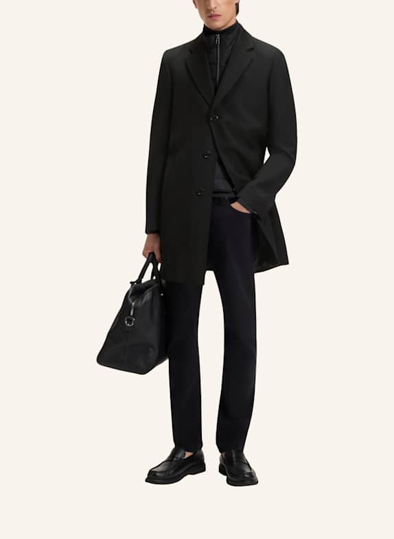 BOSS Klassischer Mantel H-HYDE-BIB-254 Slim Fit SCHWARZ