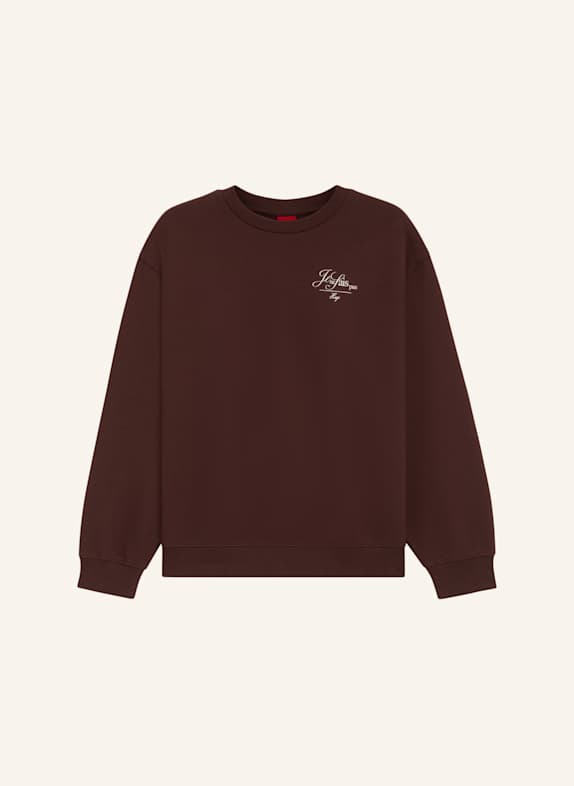 HUGO Sweatshirt CLASSIC CREW_5 Relaxed Fit DUNKELBRAUN