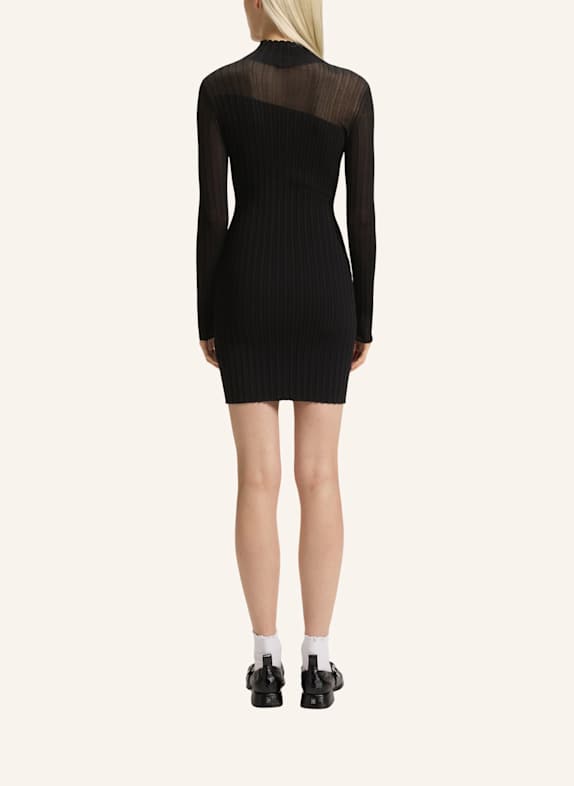 HUGO Gestricktes Kleid SICLAMINY Slim Fit SCHWARZ