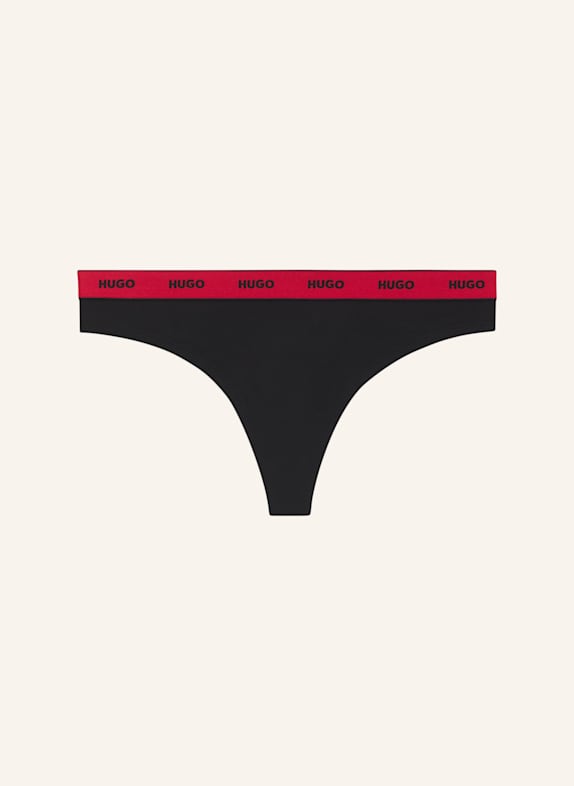 HUGO Slip TRIPLET THONG STRIPE SCHWARZ