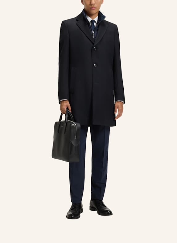 BOSS Klassischer Mantel H-HYDE-BIB-254 Slim Fit DUNKELBLAU