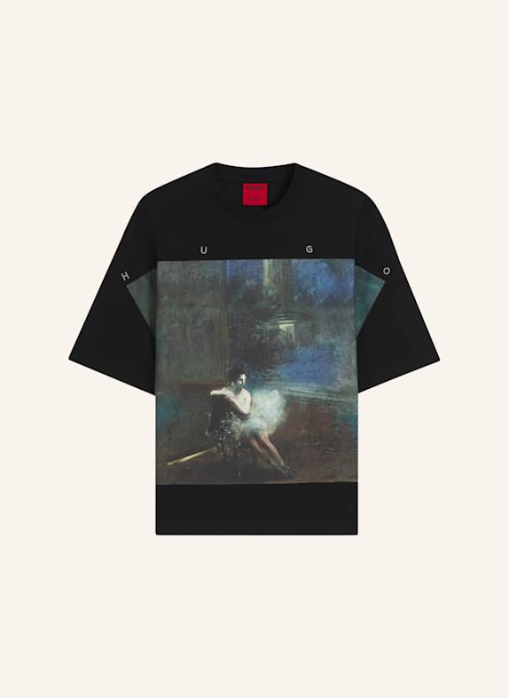 HUGO T-Shirt DABILO Oversize Fit SCHWARZ