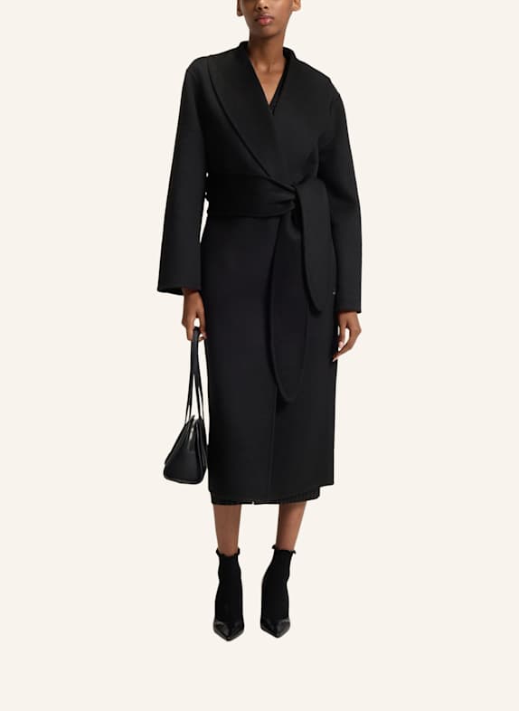 HUGO Klassischer Mantel MECAMI-1_DF Relaxed Fit SCHWARZ