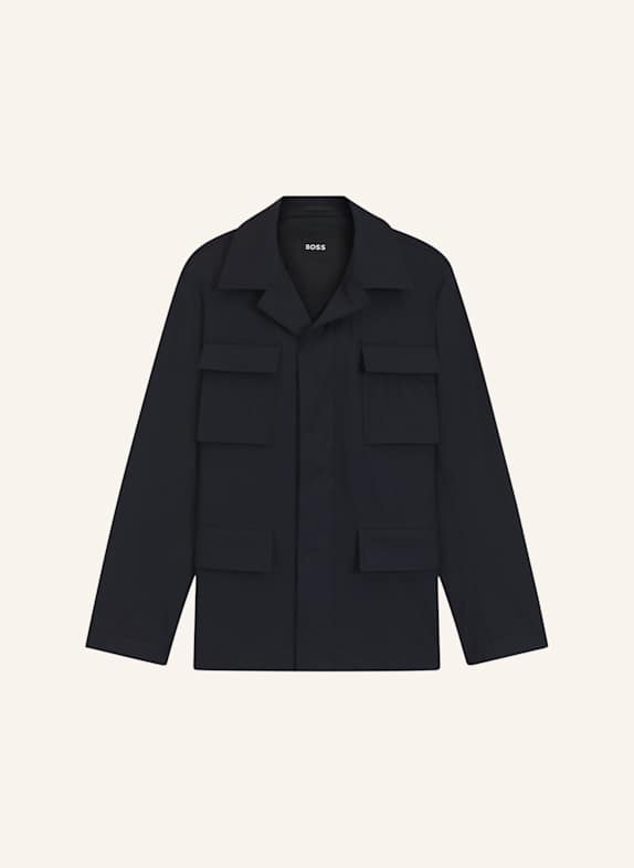 BOSS Klassischer Mantel P-CARPER-FIELDTW-253 Relaxed Fit DUNKELBLAU