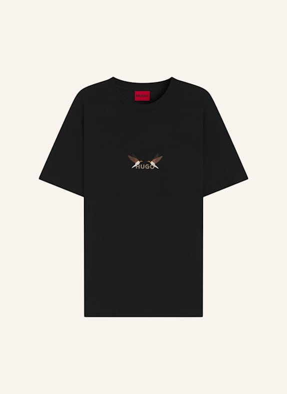 HUGO T-Shirt DUGOLINI Regular Fit SCHWARZ