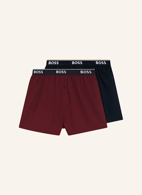 BOSS Pyjamas Unterteil 2P BOXER SHORTS EW DUNKELROT