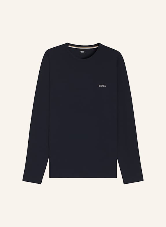 BOSS Schlafshirt WAFFLE DUNKELBLAU