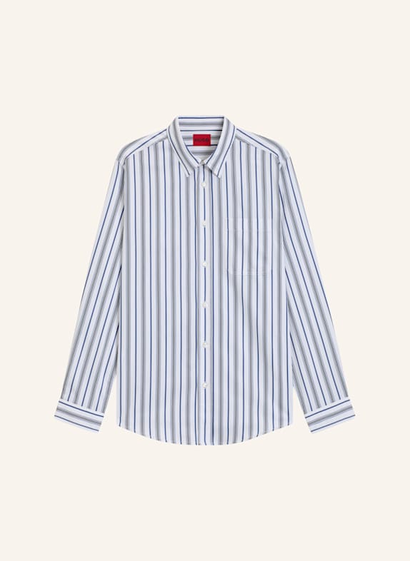 HUGO Casual Hemd ERILLO Oversize Fit BLAU