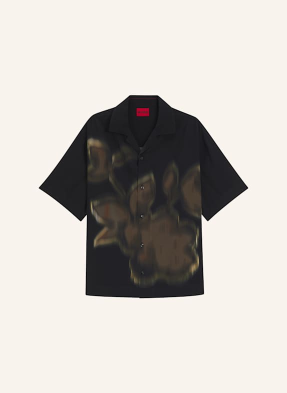 HUGO Casual Hemd ESPINO Oversize Fit SCHWARZ