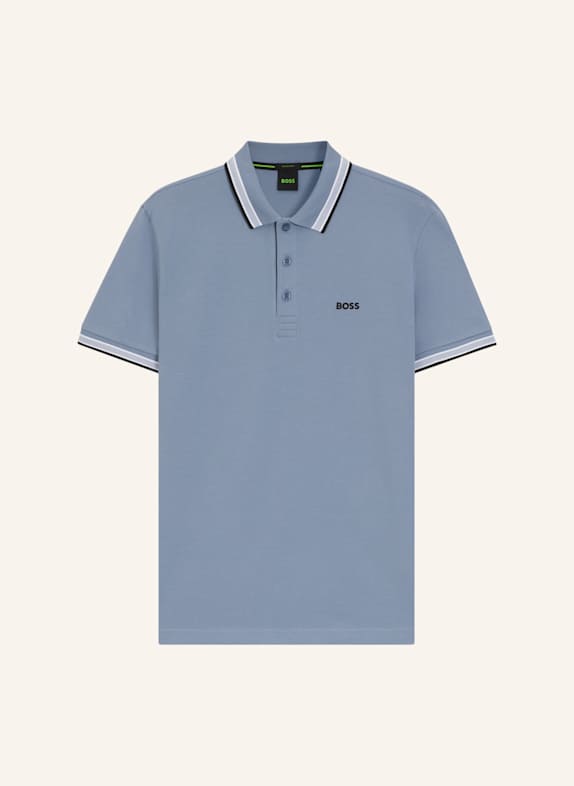 BOSS Piqué-Poloshirt PADDY CURVED Regular Fit BLAU