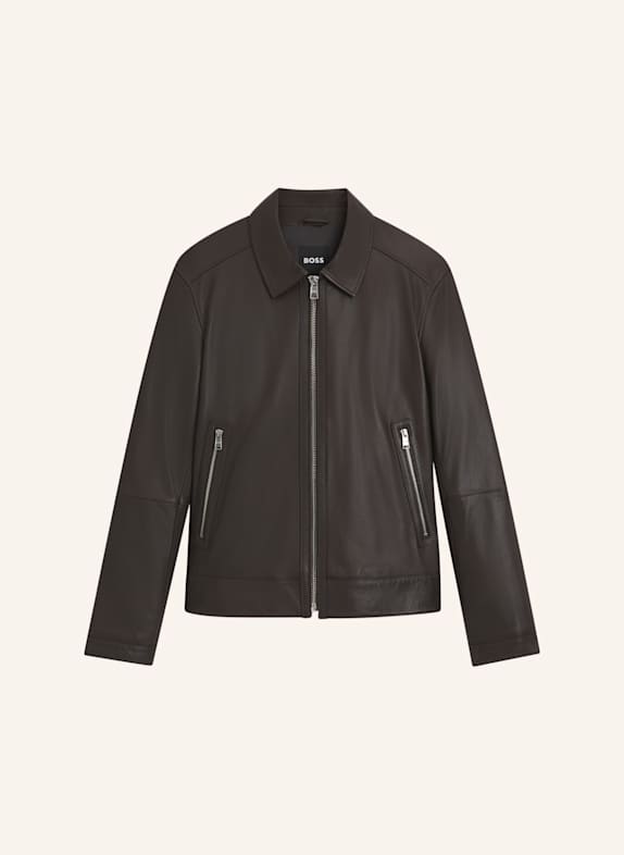 BOSS Lederjacke MAPSON4 BRAUN