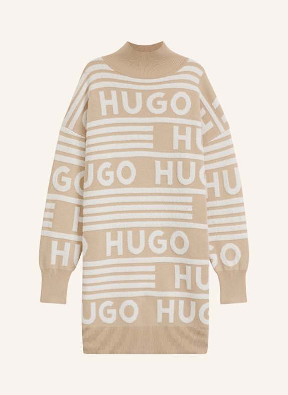 HUGO Gestricktes Kleid SISMINY Oversize Fit BEIGE