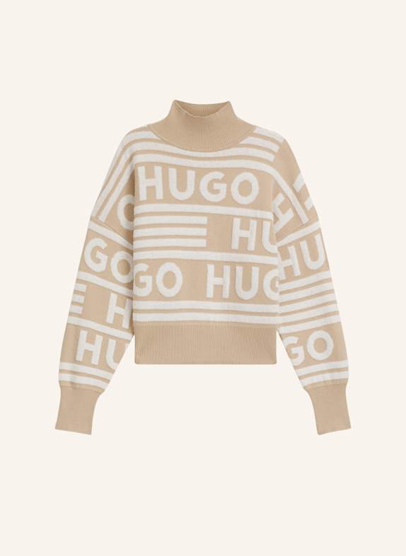 HUGO Pullover SISMINA Oversize Fit BEIGE