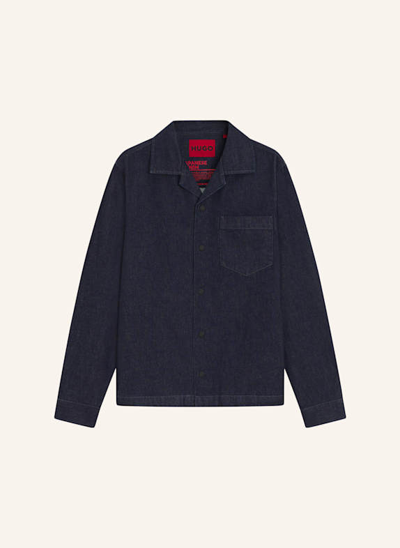 HUGO Business Hemd EDELO Oversize Fit DUNKELBLAU