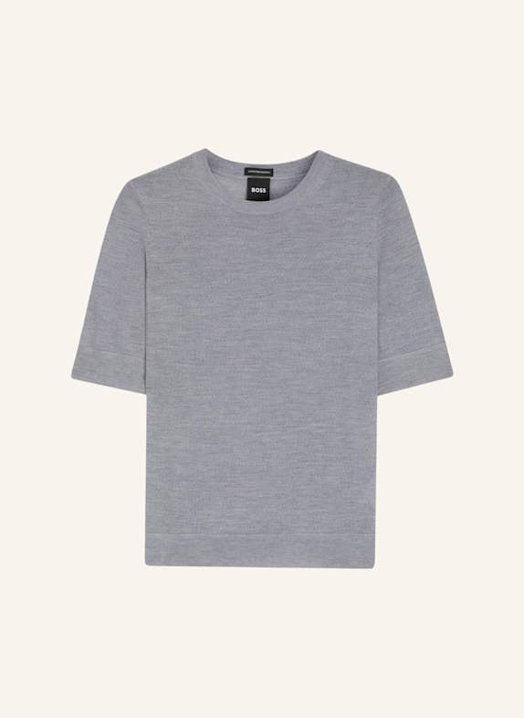 BOSS Strickshirt FARBELLA HELLGRAU